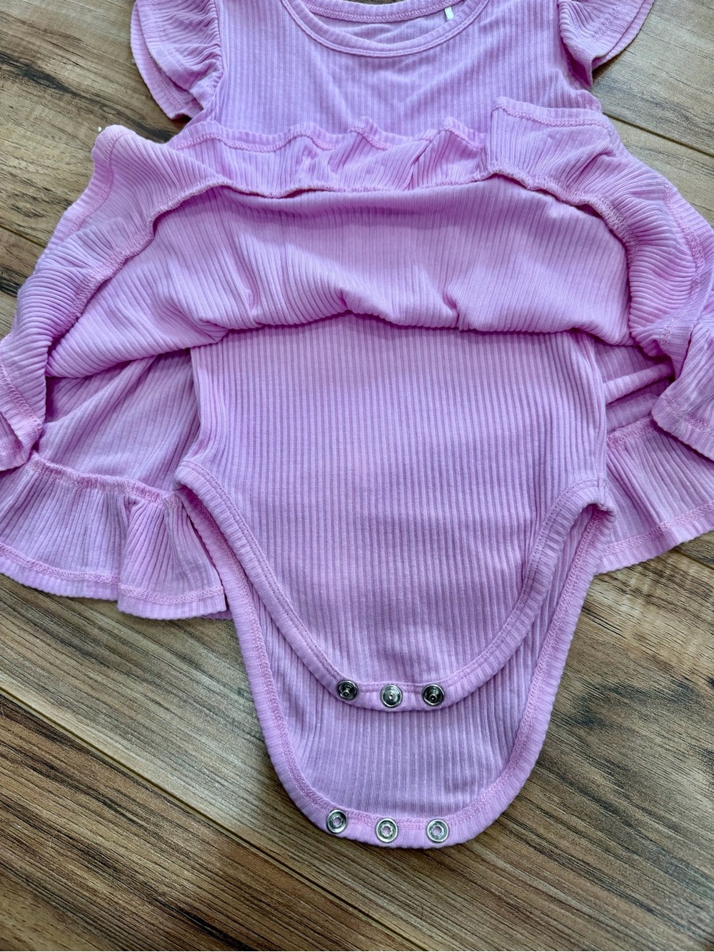 Posh Peanut Ribbed Bodysuit Twirl Pink Dress 12-18 months - Picture 3 of 3